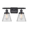 Cone Bath Vanity Light shown in the Matte Black finish with a Clear shade