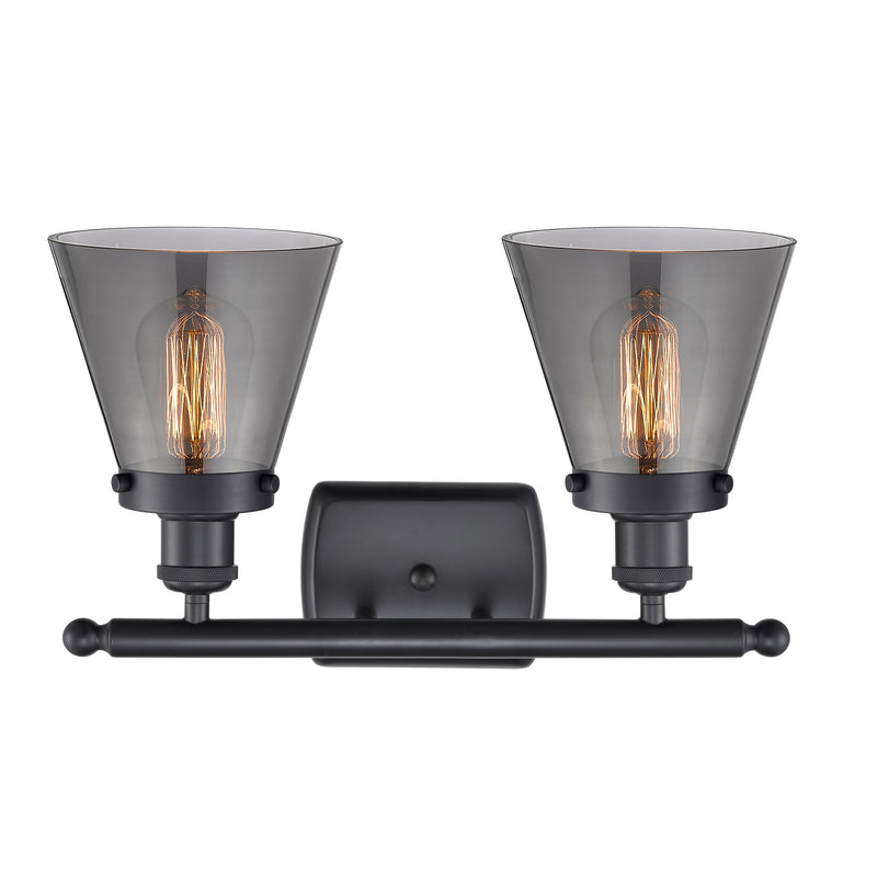 Innovations Lighting Small Cone 2 Light Bath Vanity Light Part Of The Ballston Collection 916-2W-BK-G63-LED