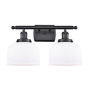 Bell Bath Vanity Light shown in the Matte Black finish with a Matte White shade