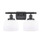 Bell Bath Vanity Light shown in the Matte Black finish with a Matte White shade