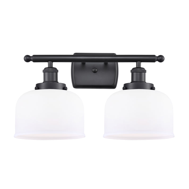 Bell Bath Vanity Light shown in the Matte Black finish with a Matte White shade