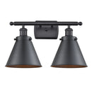 Appalachian Bath Vanity Light shown in the Matte Black finish with a Matte Black shade