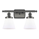 Cone Bath Vanity Light shown in the Oil Rubbed Bronze finish with a Matte White shade