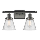 Cone Bath Vanity Light shown in the Oil Rubbed Bronze finish with a Seedy shade