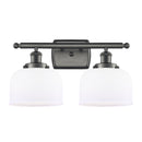 Bell Bath Vanity Light shown in the Oil Rubbed Bronze finish with a Matte White shade