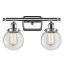 Beacon Bath Vanity Light shown in the Polished Chrome finish with a Clear shade