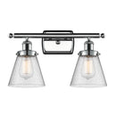 Cone Bath Vanity Light shown in the Polished Chrome finish with a Seedy shade