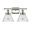 Cone Bath Vanity Light shown in the Polished Nickel finish with a Seedy shade