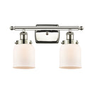 Bell Bath Vanity Light shown in the Polished Nickel finish with a Matte White shade