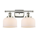 Bell Bath Vanity Light shown in the Polished Nickel finish with a Matte White shade