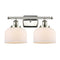 Bell Bath Vanity Light shown in the Polished Nickel finish with a Matte White shade