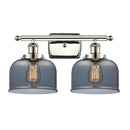 Bell Bath Vanity Light shown in the Polished Nickel finish with a Plated Smoke shade