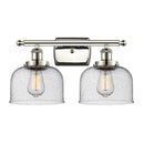 Bell Bath Vanity Light shown in the Polished Nickel finish with a Seedy shade