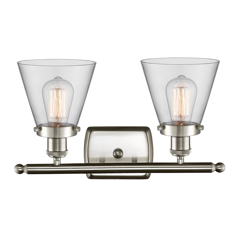 Innovations Lighting Small Cone 2 Light Bath Vanity Light Part Of The Ballston Collection 916-2W-SN-G62