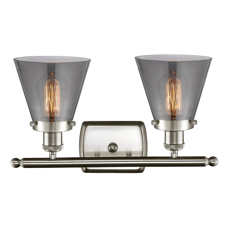 Innovations Lighting Small Cone 2 Light Bath Vanity Light Part Of The Ballston Collection 916-2W-SN-G63