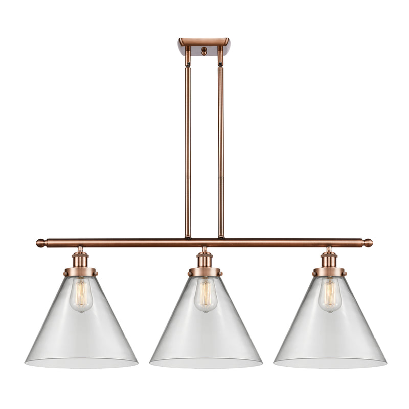 Cone Island Light shown in the Antique Copper finish with a Clear shade