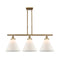 Cone Island Light shown in the Brushed Brass finish with a Matte White shade