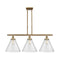 Cone Island Light shown in the Brushed Brass finish with a Seedy shade