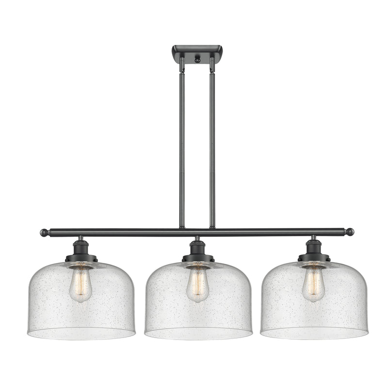 Bell Island Light shown in the Matte Black finish with a Seedy shade