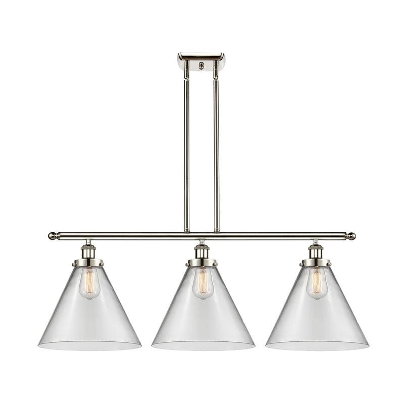 Cone Island Light shown in the Polished Nickel finish with a Clear shade