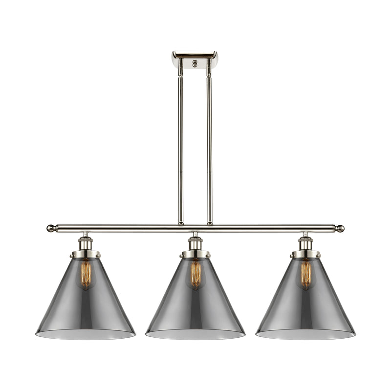 Cone Island Light shown in the Polished Nickel finish with a Plated Smoke shade