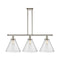 Cone Island Light shown in the Polished Nickel finish with a Seedy shade