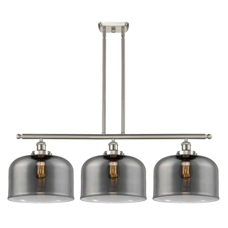 Bell Island Light shown in the Brushed Satin Nickel finish with a Plated Smoke shade