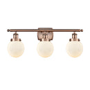 Beacon Bath Vanity Light shown in the Antique Copper finish with a Matte White shade