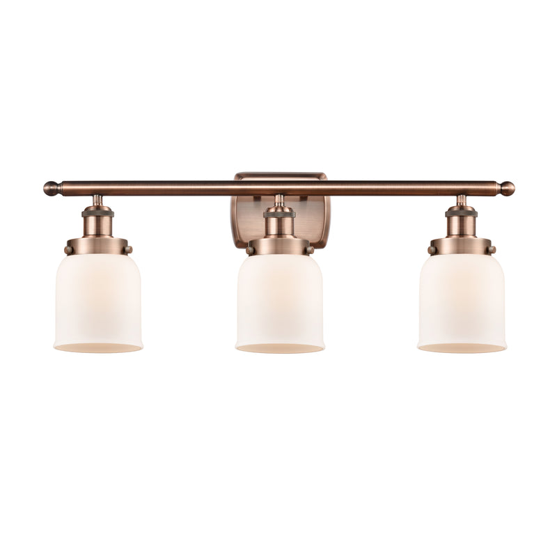 Bell Bath Vanity Light shown in the Antique Copper finish with a Matte White shade