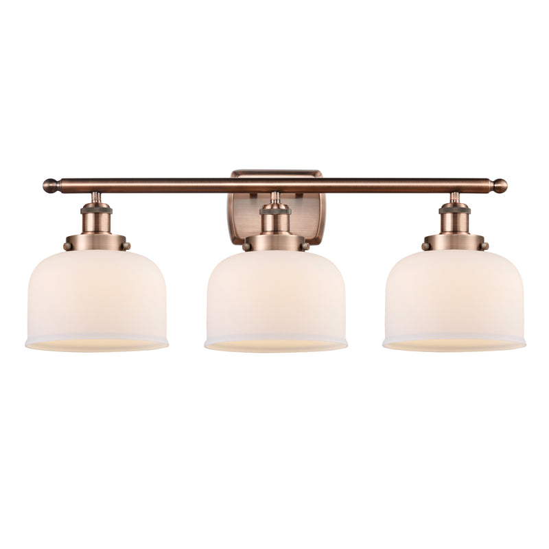 Bell Bath Vanity Light shown in the Antique Copper finish with a Matte White shade