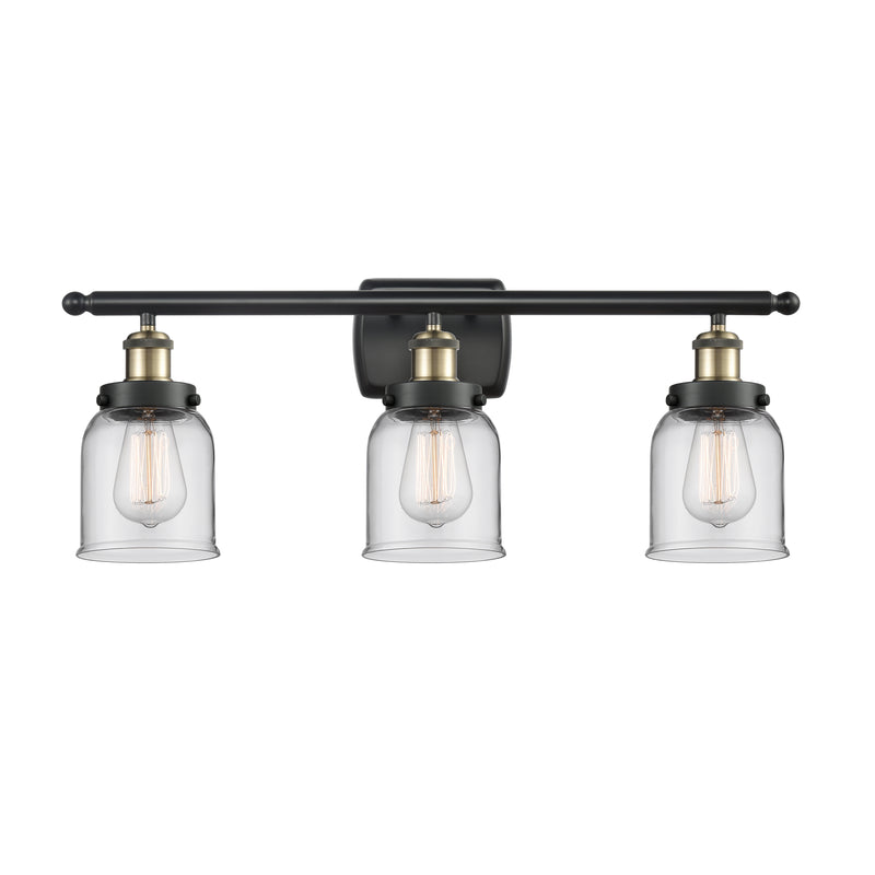 Bell Bath Vanity Light shown in the Black Antique Brass finish with a Clear shade