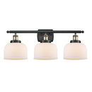 Bell Bath Vanity Light shown in the Black Antique Brass finish with a Matte White shade