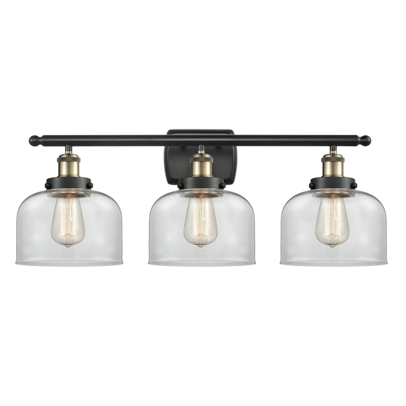 Bell Bath Vanity Light shown in the Black Antique Brass finish with a Clear shade