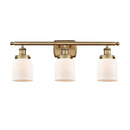 Bell Bath Vanity Light shown in the Brushed Brass finish with a Matte White shade