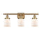 Bell Bath Vanity Light shown in the Brushed Brass finish with a Matte White shade