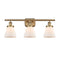 Cone Bath Vanity Light shown in the Brushed Brass finish with a Matte White shade