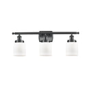 Bell Bath Vanity Light shown in the Matte Black finish with a Matte White shade