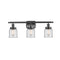 Bell Bath Vanity Light shown in the Matte Black finish with a Clear shade