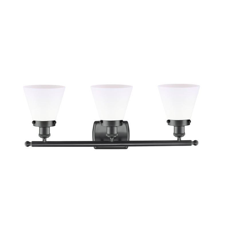 Innovations Lighting Small Cone 3 Light Bath Vanity Light Part Of The Ballston Collection 916-3W-BK-G61-LED