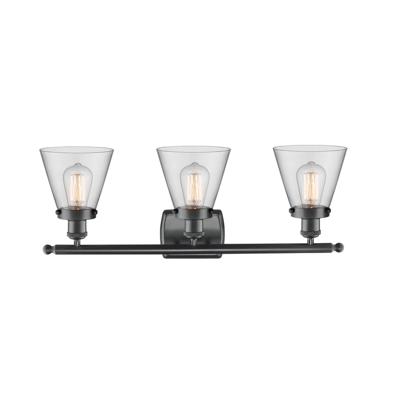 Innovations Lighting Small Cone 3 Light Bath Vanity Light Part Of The Ballston Collection 916-3W-BK-G62-LED