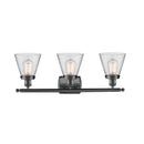 Innovations Lighting Small Cone 3 Light Bath Vanity Light Part Of The Ballston Collection 916-3W-BK-G62