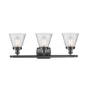 Innovations Lighting Small Cone 3 Light Bath Vanity Light Part Of The Ballston Collection 916-3W-BK-G64