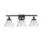 Cone Bath Vanity Light shown in the Oil Rubbed Bronze finish with a Clear shade