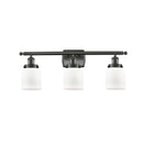 Bell Bath Vanity Light shown in the Oil Rubbed Bronze finish with a Matte White shade