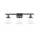 Cone Bath Vanity Light shown in the Oil Rubbed Bronze finish with a Matte White shade