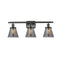 Cone Bath Vanity Light shown in the Oil Rubbed Bronze finish with a Plated Smoke shade