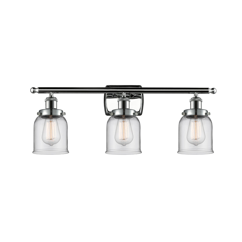 Bell Bath Vanity Light shown in the Polished Chrome finish with a Clear shade