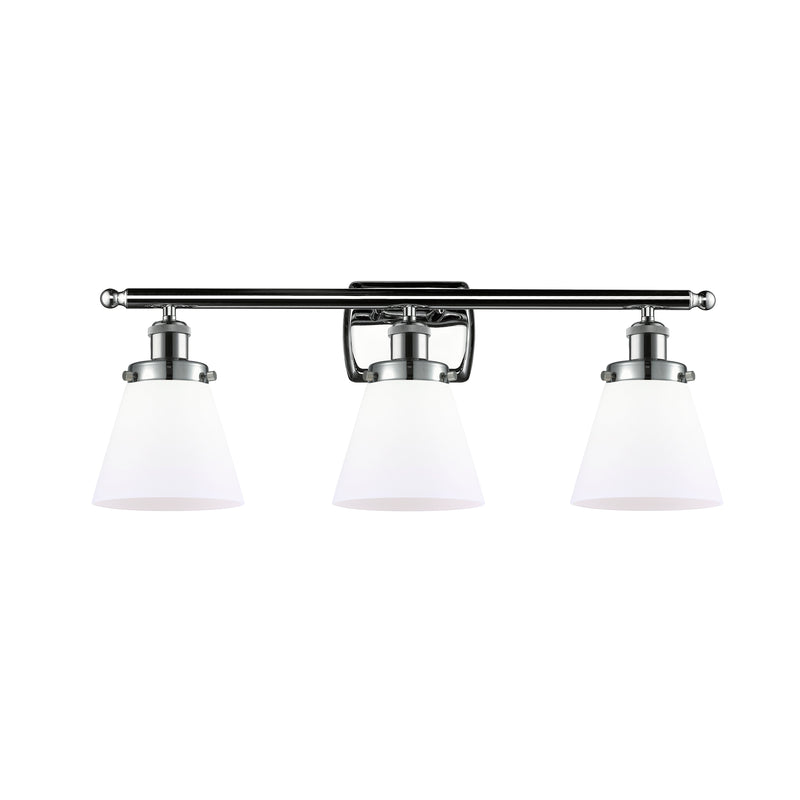 Cone Bath Vanity Light shown in the Polished Chrome finish with a Matte White shade