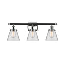 Cone Bath Vanity Light shown in the Polished Chrome finish with a Clear shade