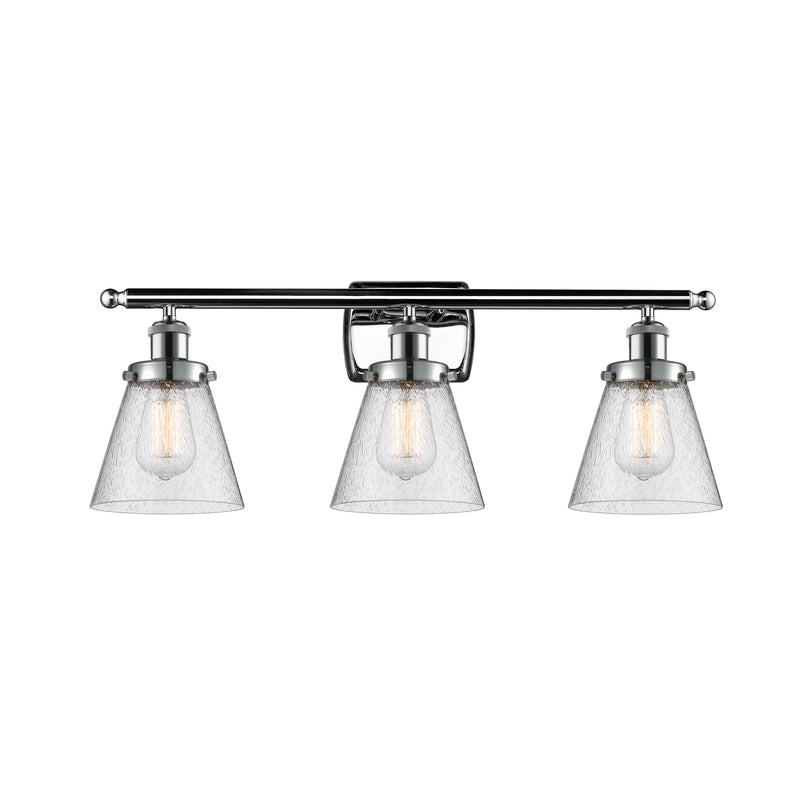 Cone Bath Vanity Light shown in the Polished Chrome finish with a Seedy shade